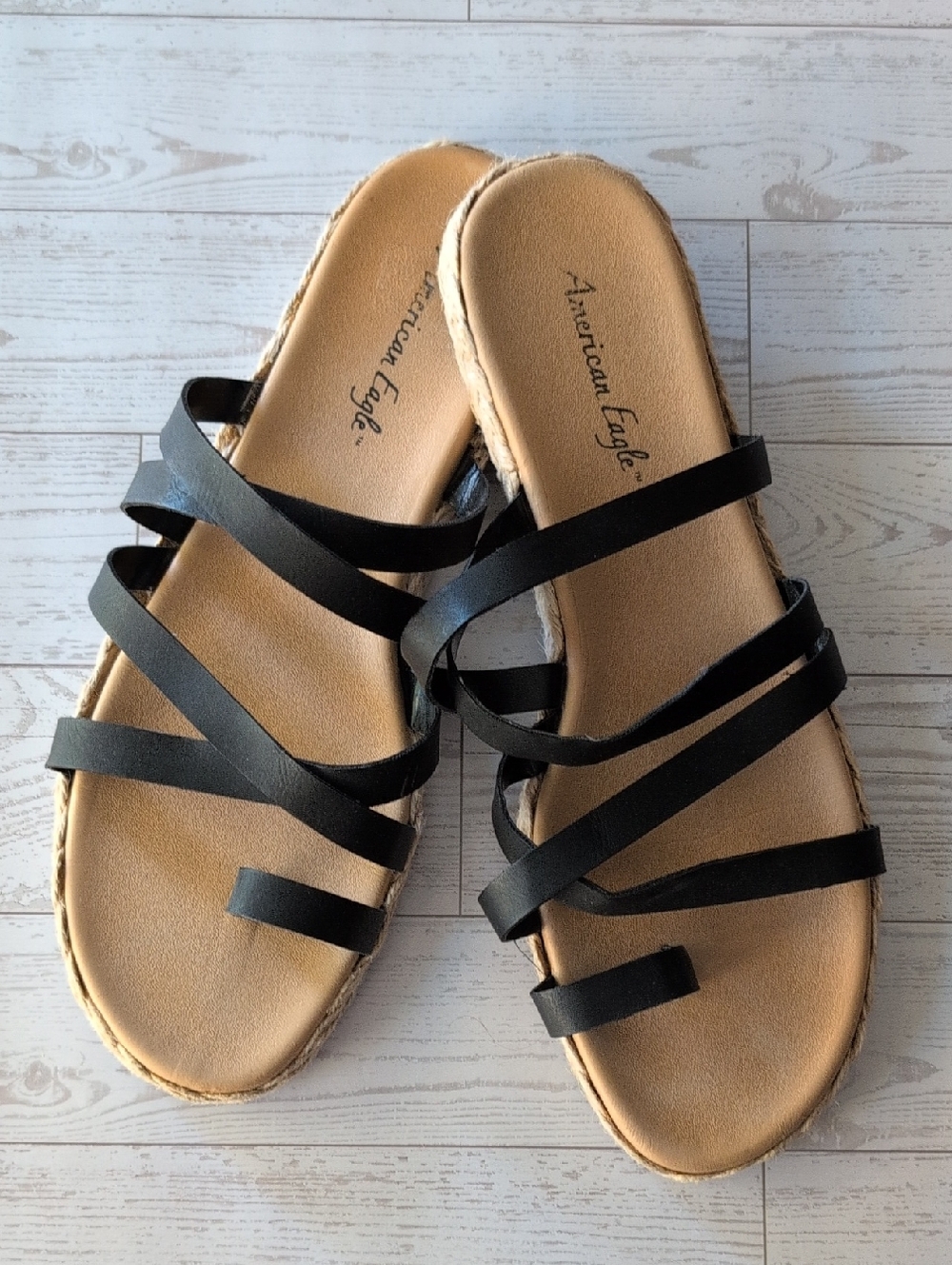 American Eagle Black Strap Sandal - Sz 11